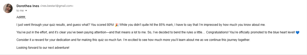 Hasil Email Level Up